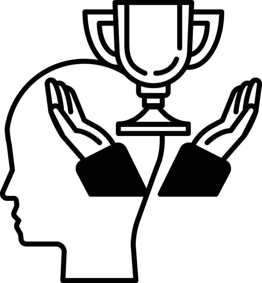 person holding a trophy in their hands vector