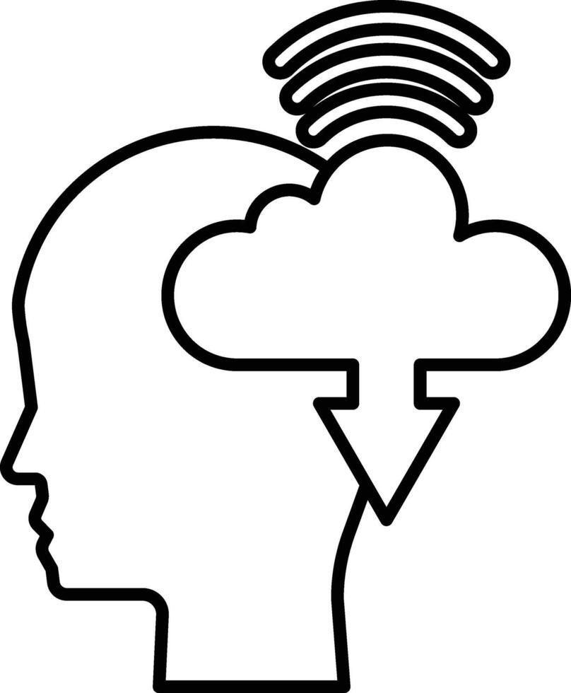 head with a cloud in the background vector