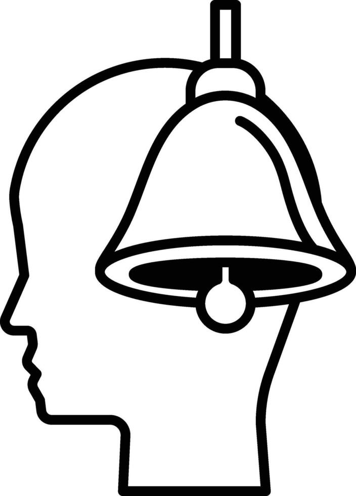 bell is hanging from a person head vector