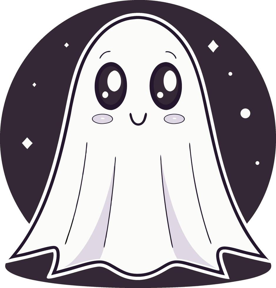 Playful Ghost Peeking from Behind Floating Sheet Graphic vector