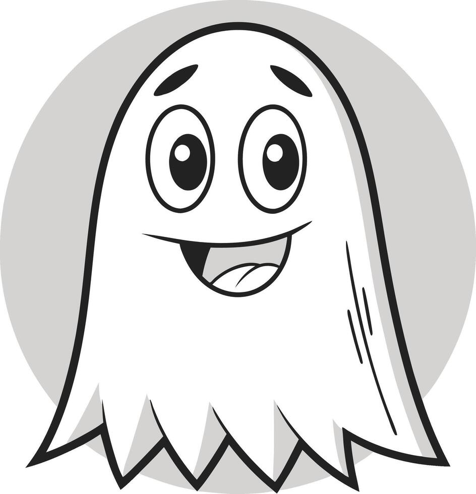 Scribble Style Ghost with Uneven Edges and Playful Designs vector
