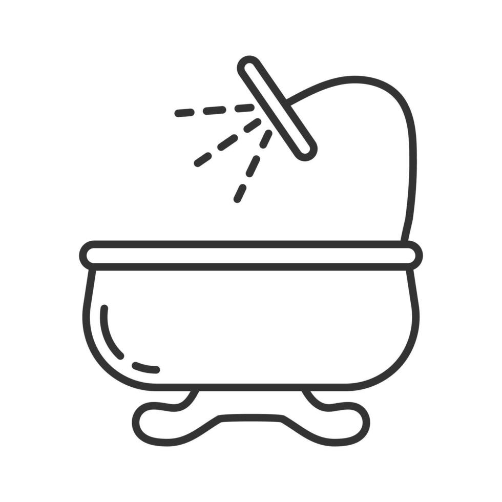 Shower icon . Bath room sign in outline style. Water drops in mix, blender. vector