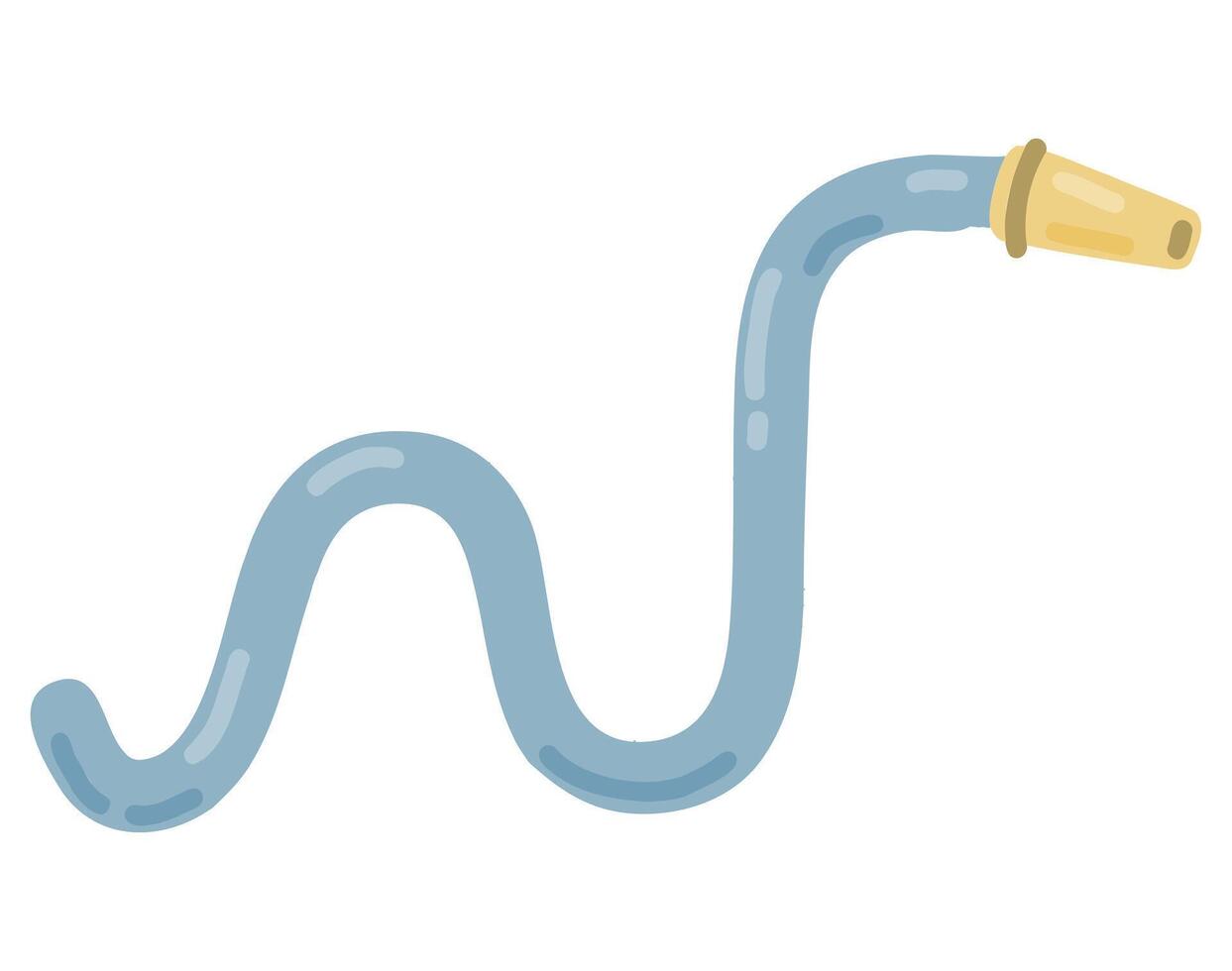Hose. Jet of water. Fire fighting and watering of lawn. Flat illustration vector