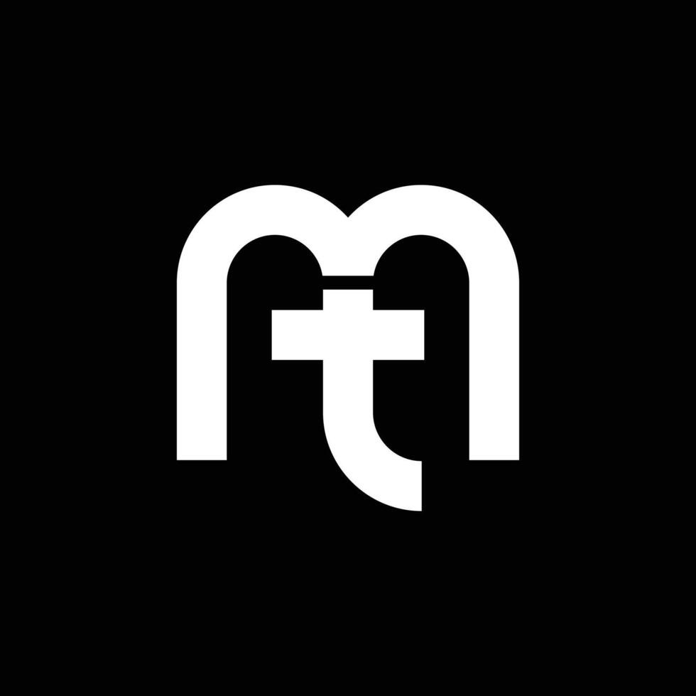 MT Letter monogram Logo Design Template Illustration. MT elegant and Professional icon design vector