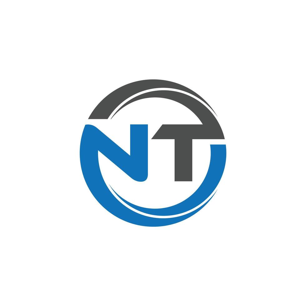 NT Letter monogram Initial Logo Design Template Illustration. NT elegant and Professional icon design vector