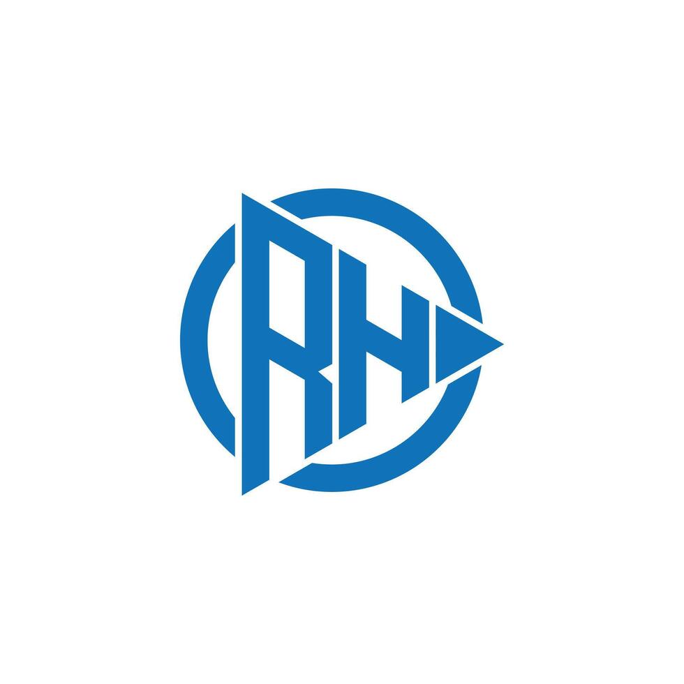 RH Letter monogram Logo Design Illustration. RH elegant and Professional icon design vector