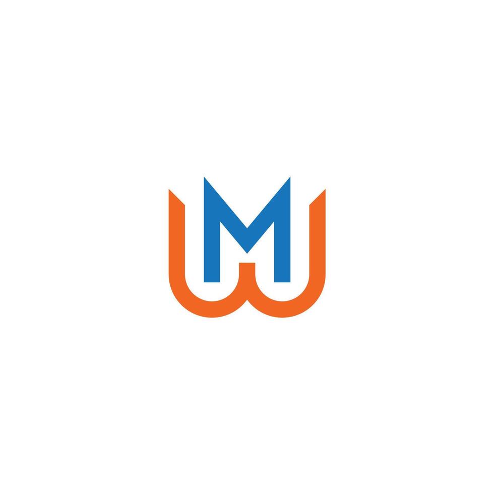 WM Letter monogram Initial Logo Design Template Illustration. WM elegant and Professional icon design vector