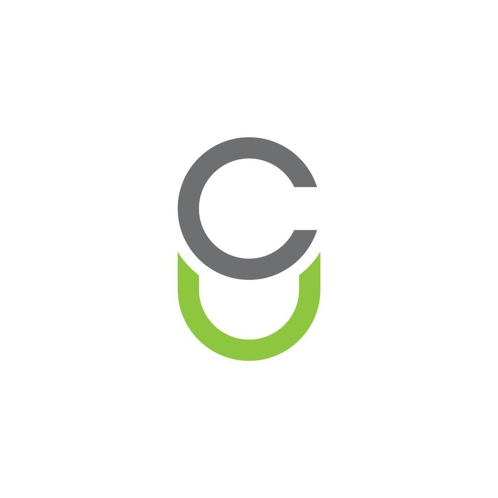 CU Letter monogram Initial Logo Design Template Illustration. CU elegant and Professional icon design vector