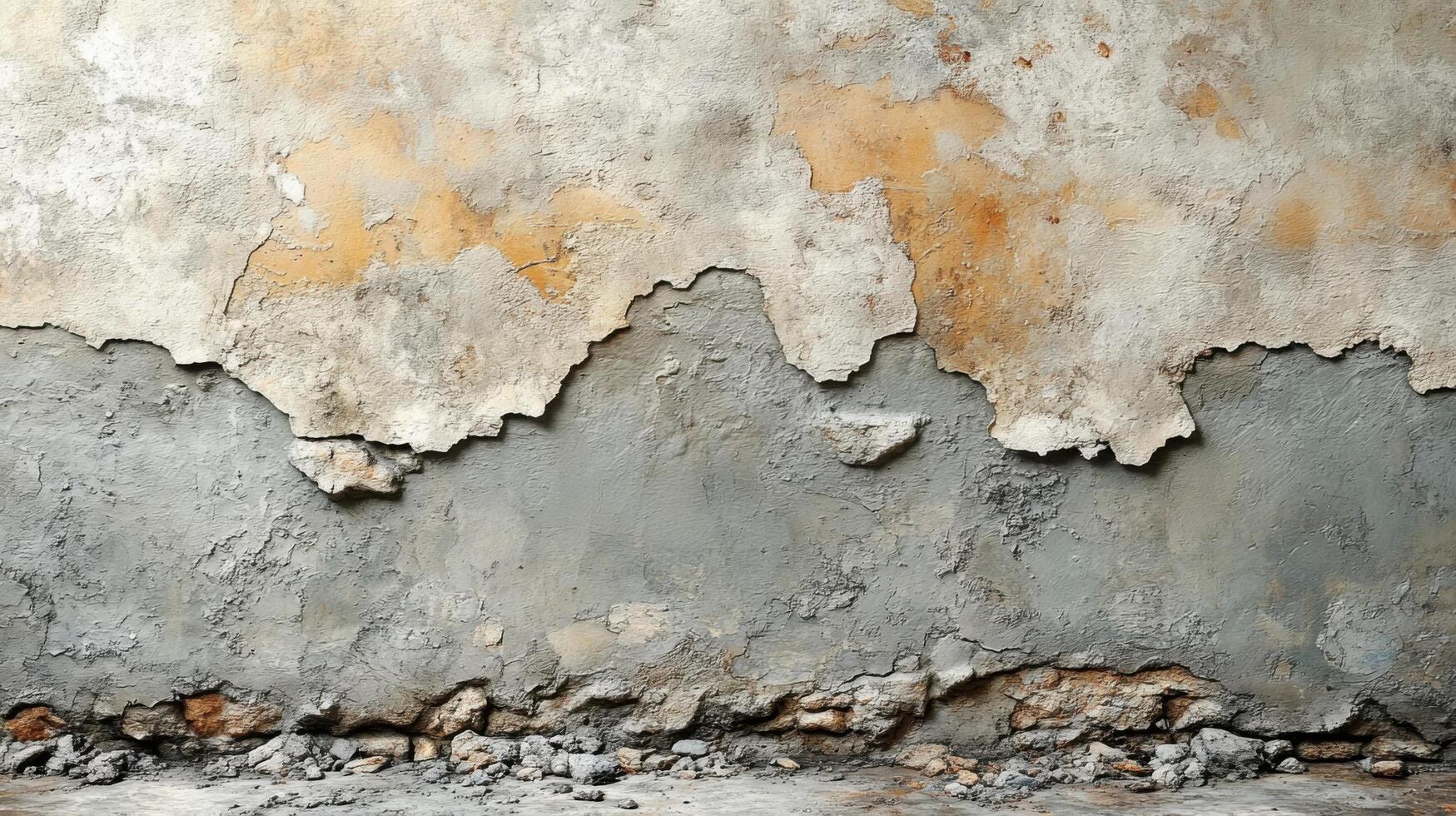 Textured wall with peeling paint and exposed layers in an abandoned building photo