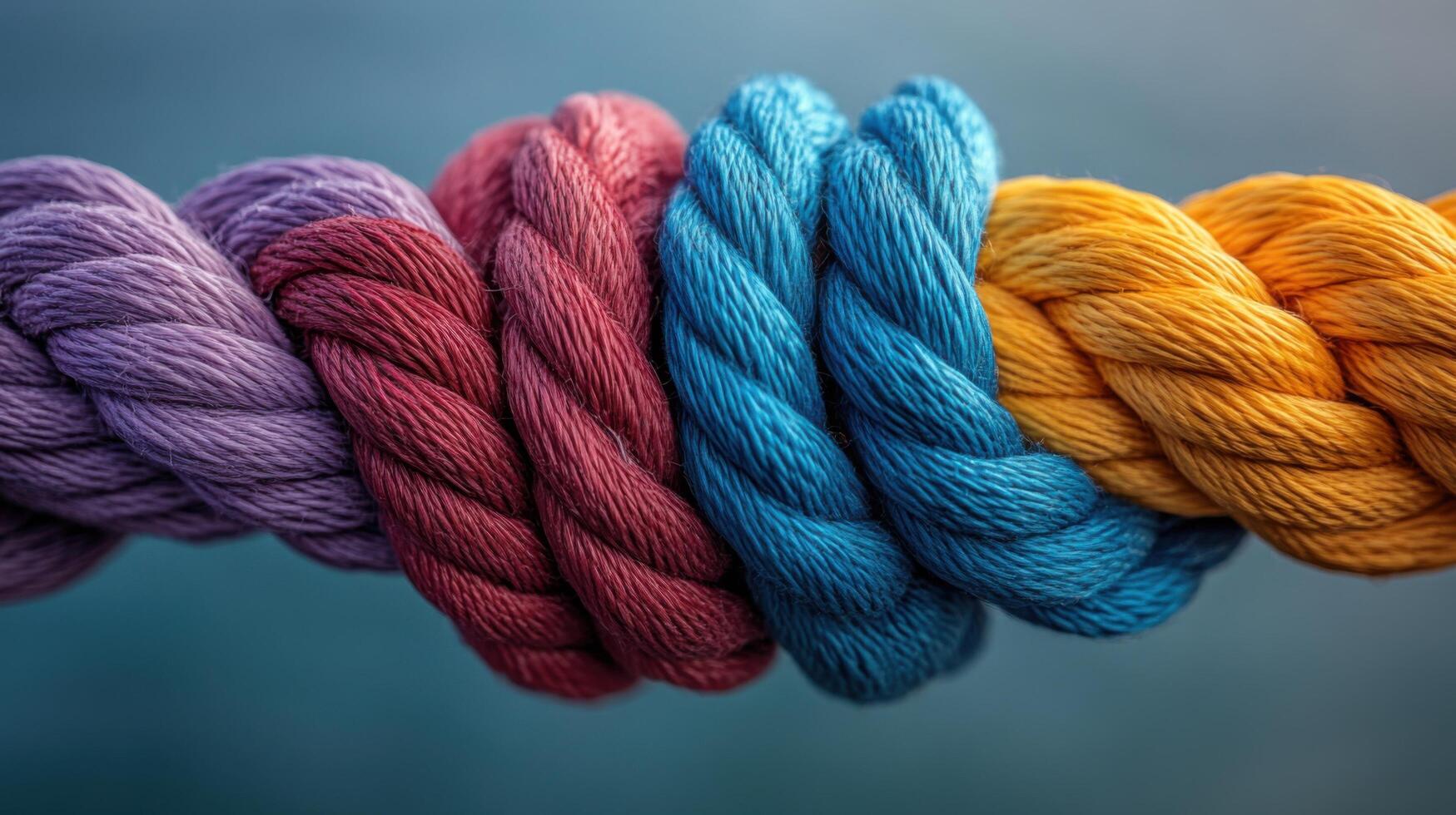 Colorful twisted ropes displayed in a vibrant arrangement showcasing craftsmanship and texture in natural light photo