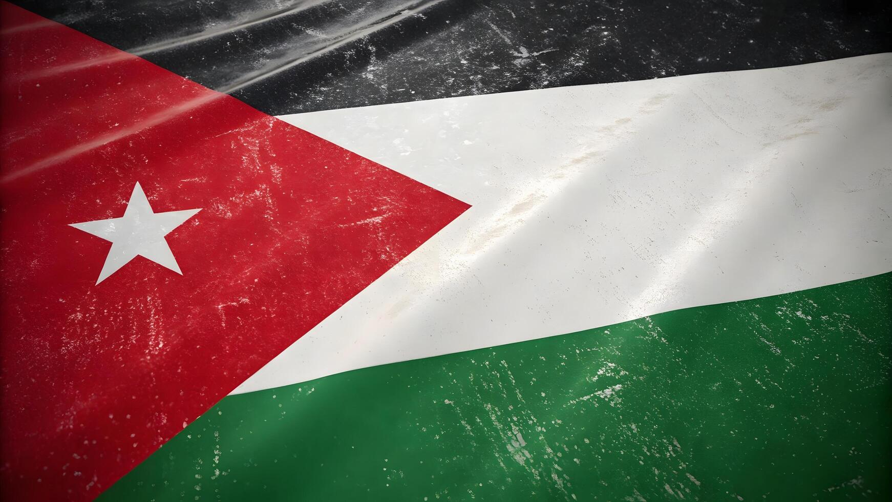 National pride in motion 3D glossy texture of the Palestine flag waving smoothly photo