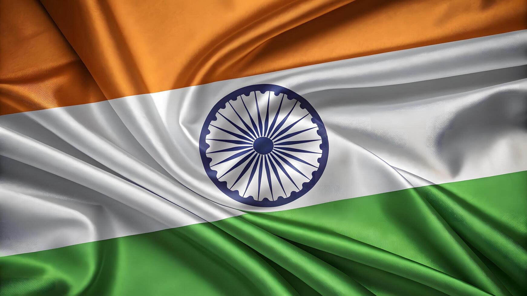 National pride in motion 3D glossy texture of the India flag with Ashoka Chakra waving smoothly photo