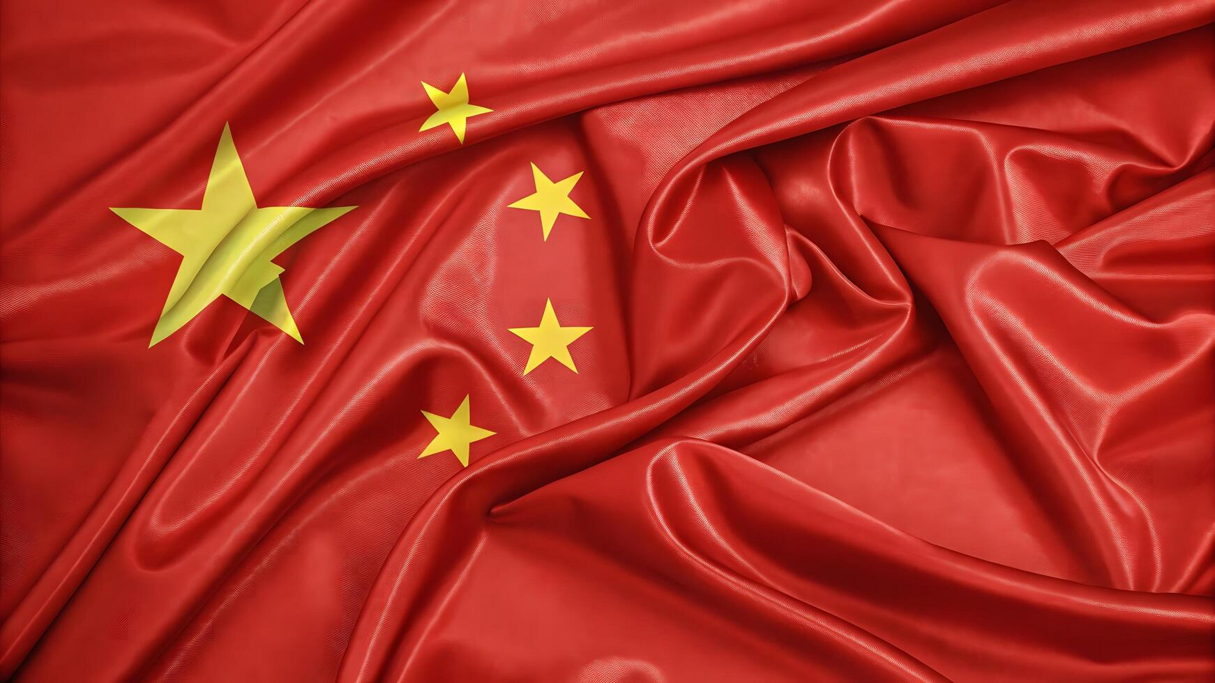 Vibrant China flag with glossy textile 3D rendering of patriotism and national pride photo