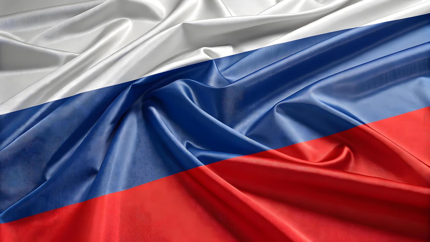 Vibrant Russia flag with glossy textile 3D rendering of patriotism and national pride photo
