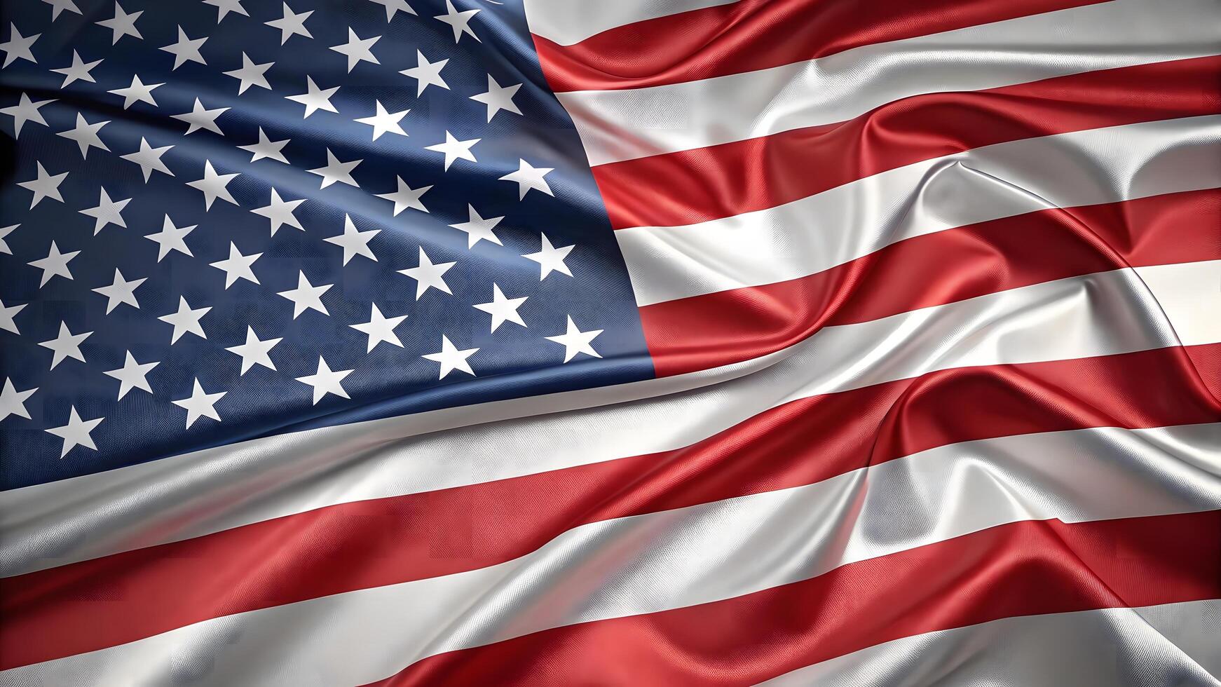 Vibrant USA flag with stars and stripes glossy textile 3D rendering of patriotism photo