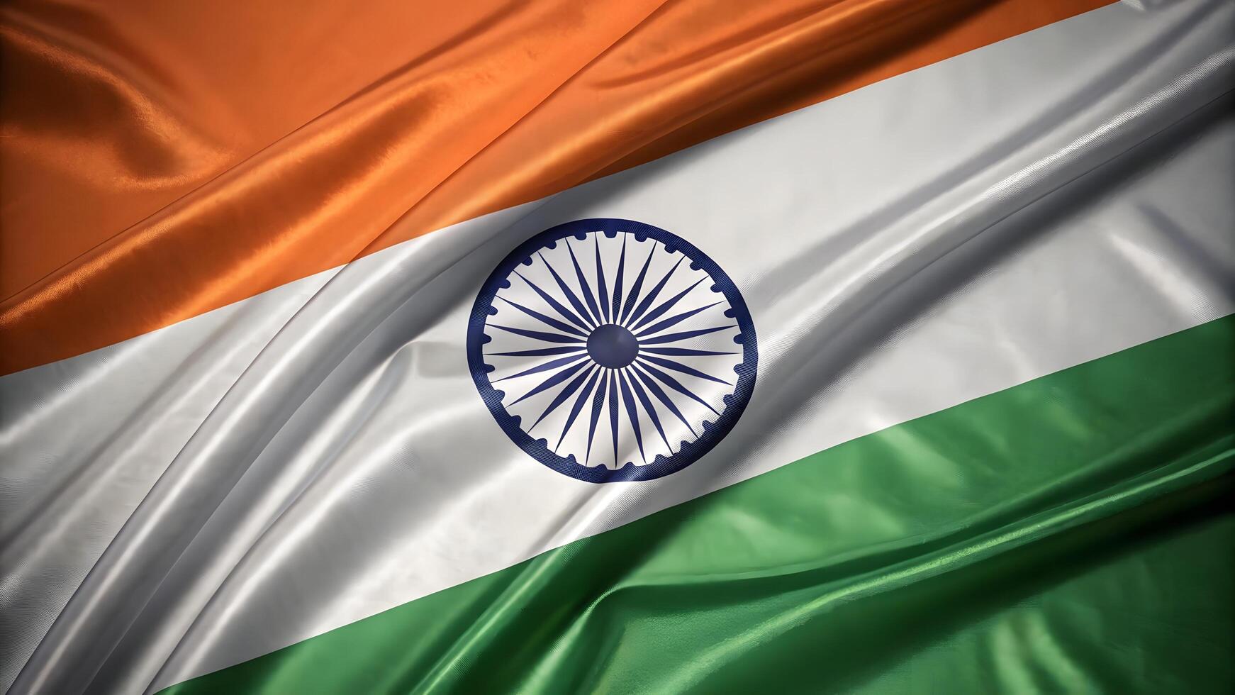 Realistic 3D render of India flag with glossy fabric texture patriotic symbol of national unity photo