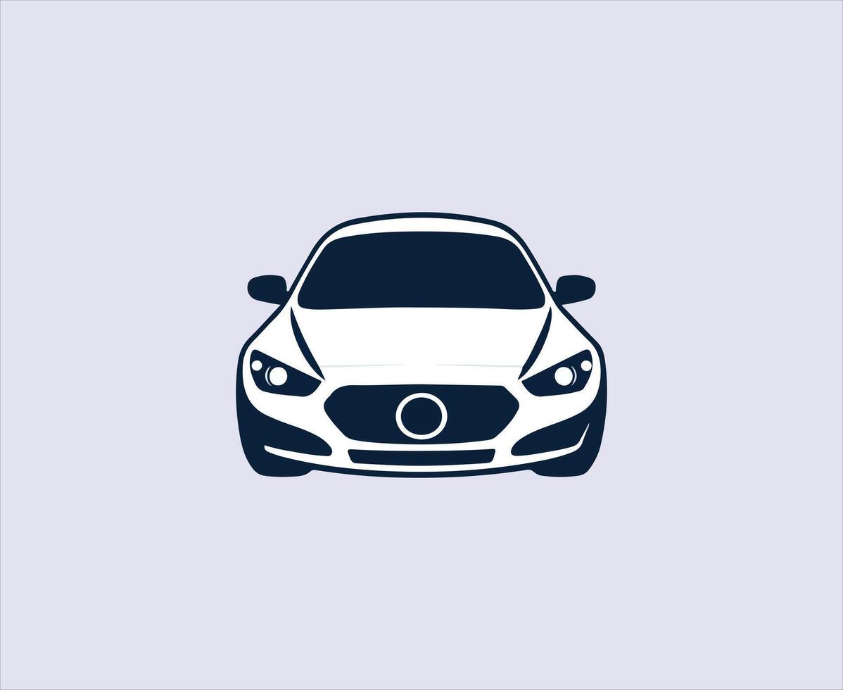 Front View Car Illustration, Minimal Car Icon for Automotive Design vector