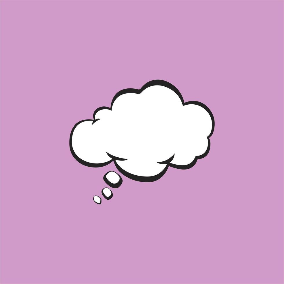 White Cloud Thought Bubble on Purple Background for Communication vector