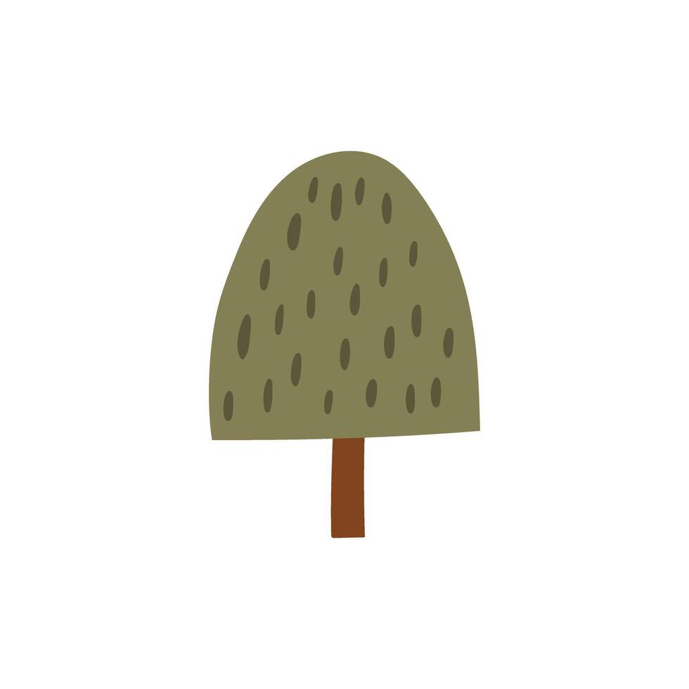 Naive simple green tree. Autumn tree vector