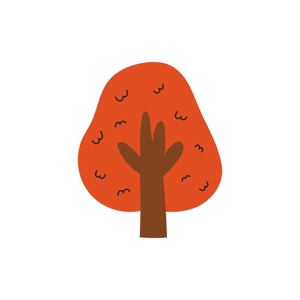 Autumn tree abstract illustration vector