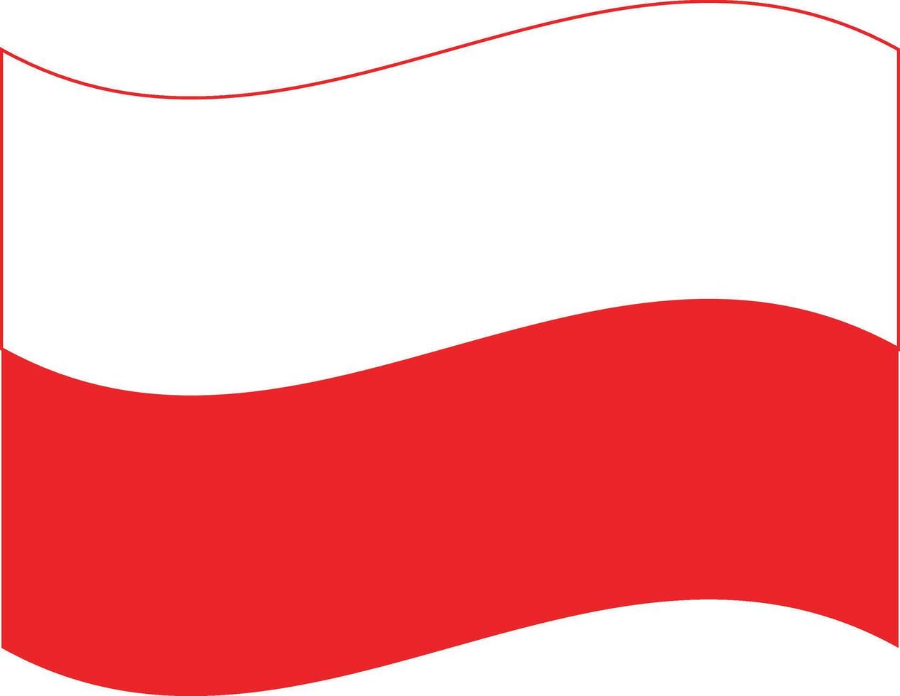 Waving Rectangle Poland Flag Europe Country vector