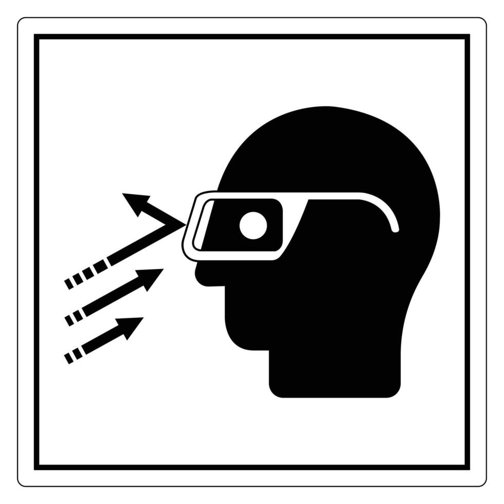 Silhouette of Head with Glasses and Arrows Illustrating Direction of Light Rays vector