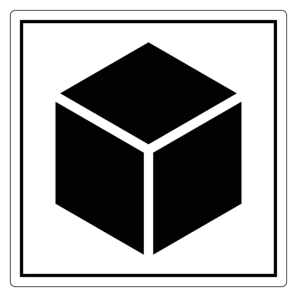 Black Cube Icon on White Background for Minimalist Design and Graphics Use vector