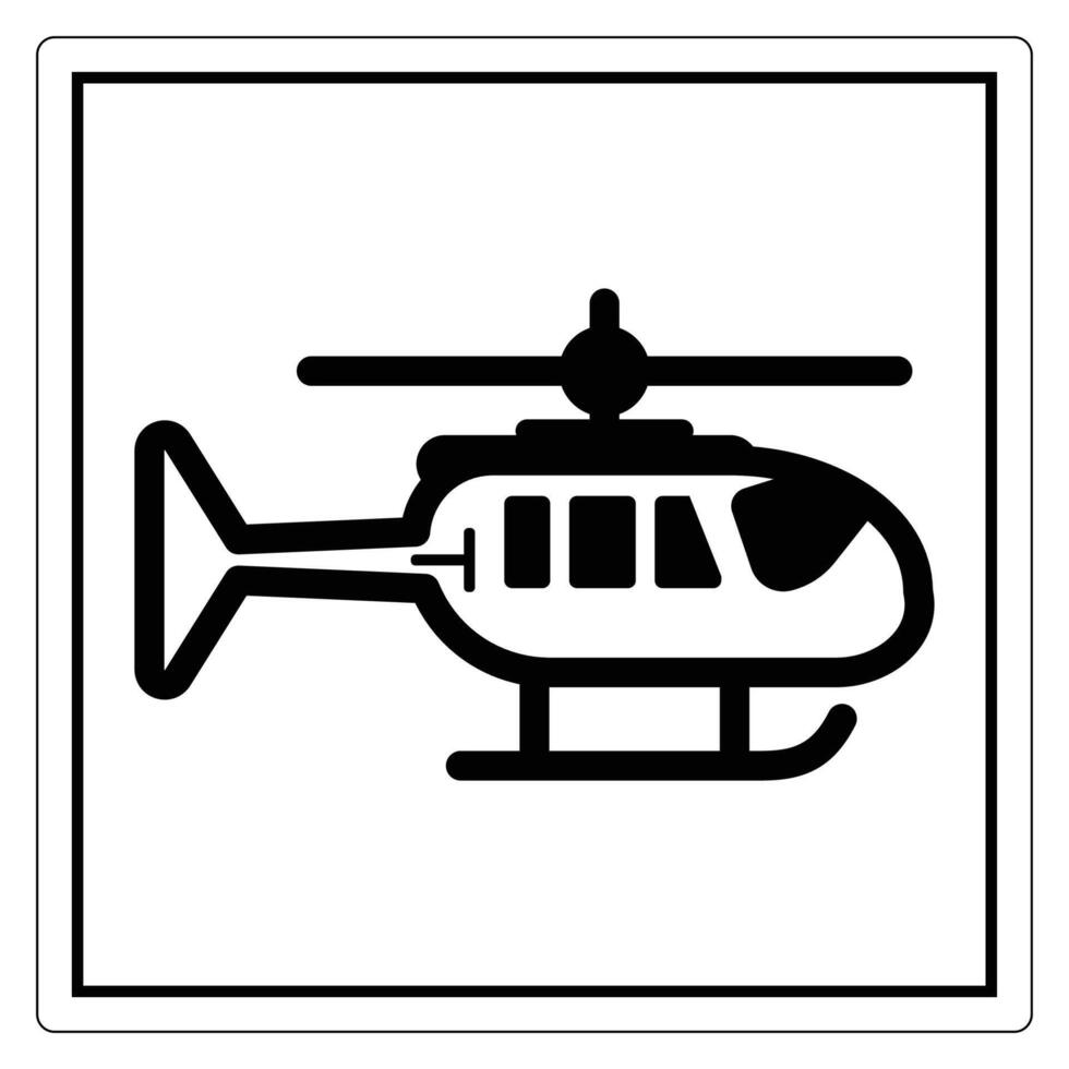 Black and White Simple Helicopter Icon for Design and Illustration Needs vector