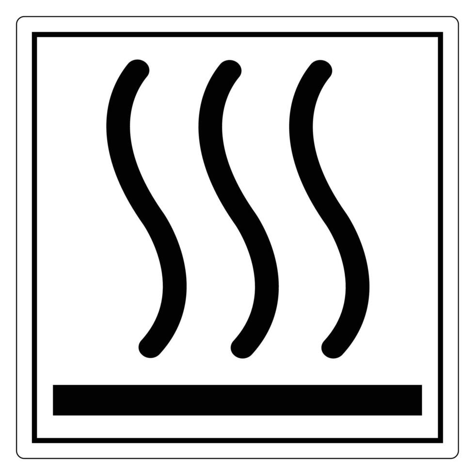 Warning sign with wavy lines indicating heat or steam in black and white design vector