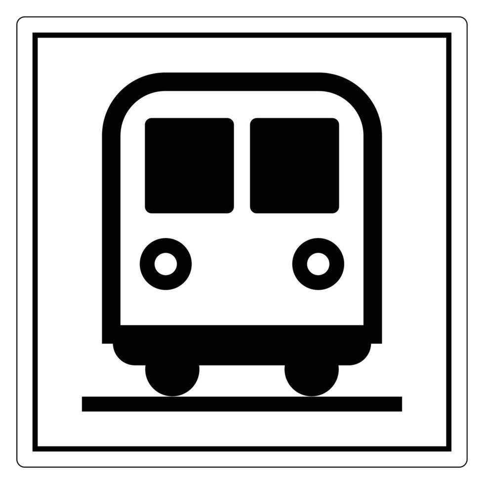Simple Black and White Illustration of a Train on Tracks in Minimalist Design vector