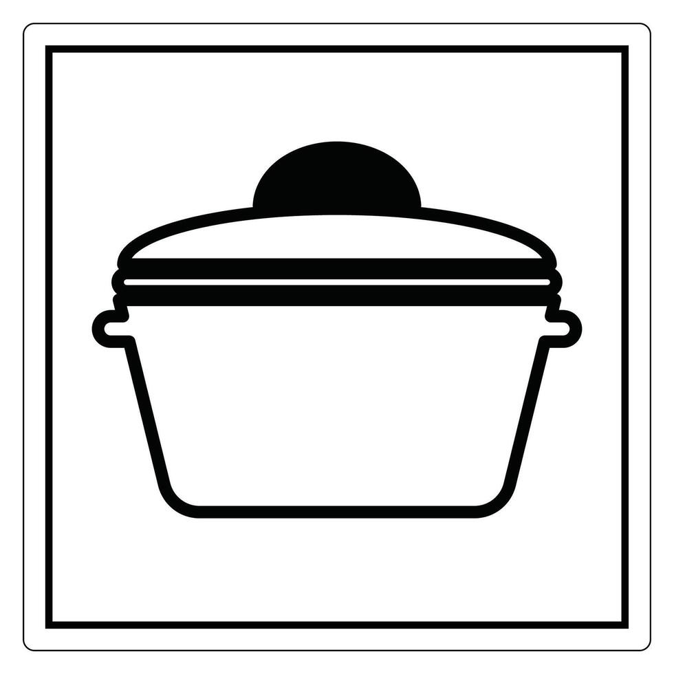 Black and White Illustration of a Cooking Pot with Lid for Culinary Use vector