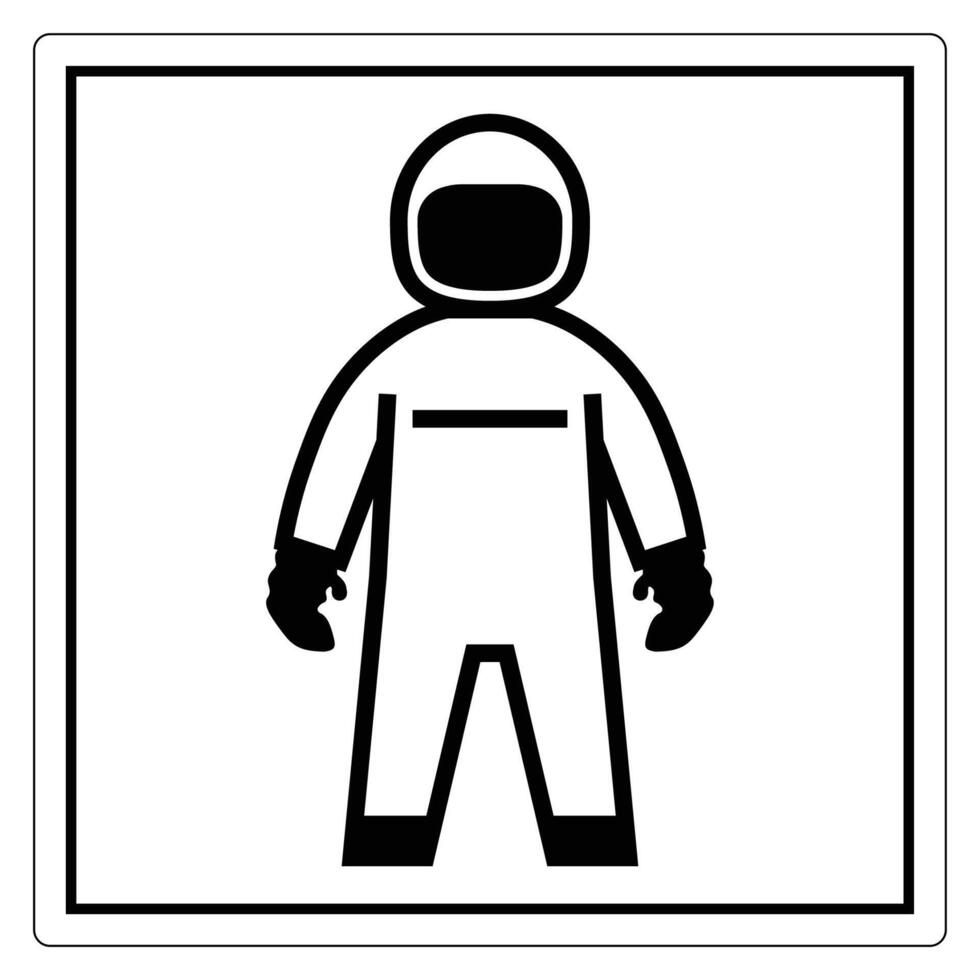 Minimalist Icon of Person in Protective Suit and Helmet for Safety and Health Concept vector