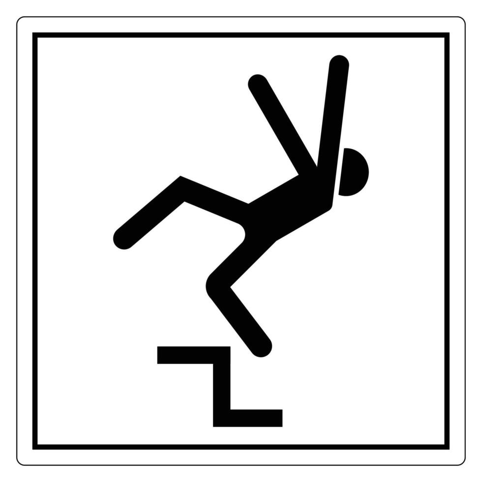 Caution Overhead Step Warning Sign for Safety in Public and Private Spaces vector