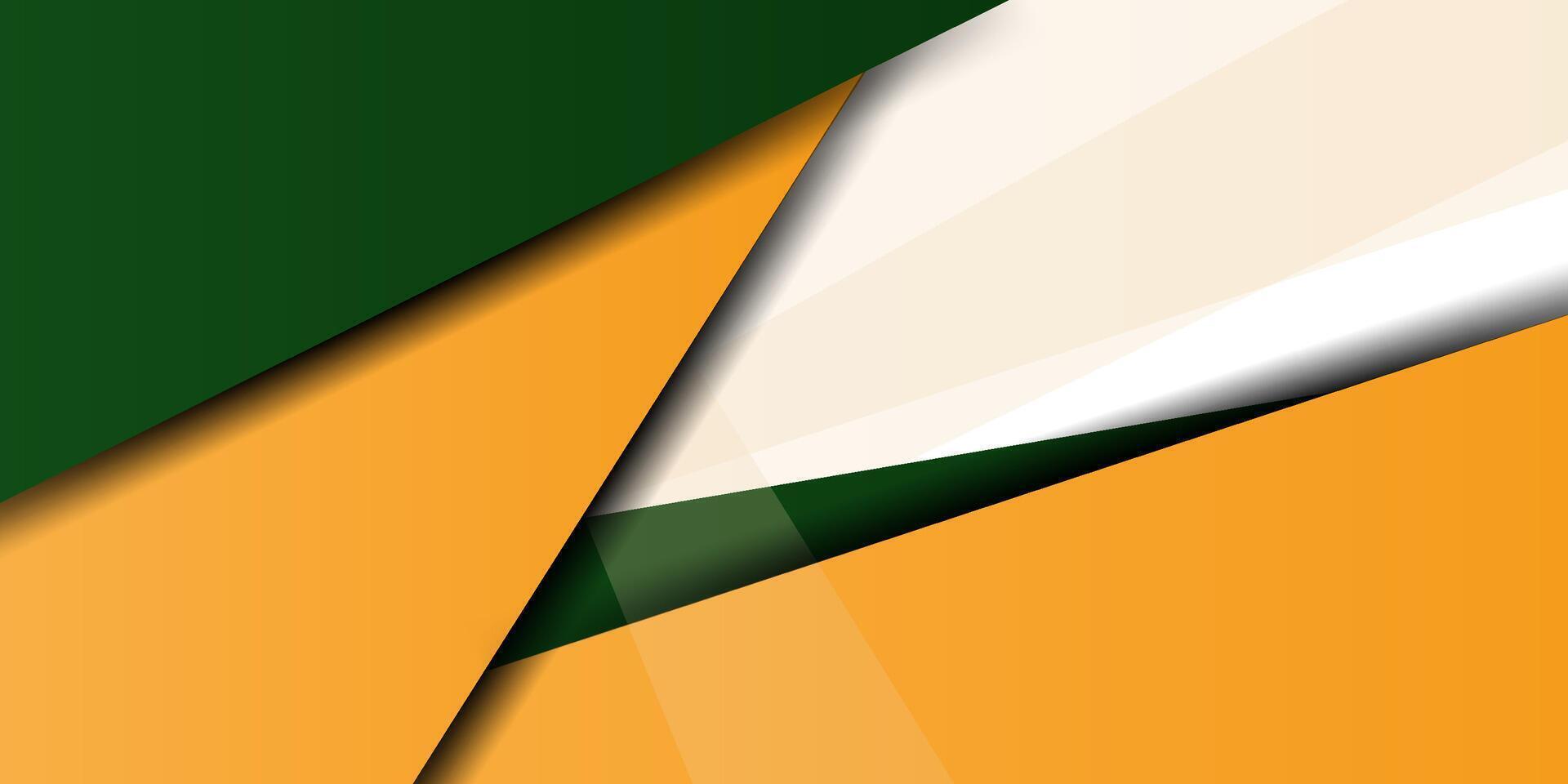 Abstract green and orange square overlapping background for card graphic design. White background elements. Eps10 vector