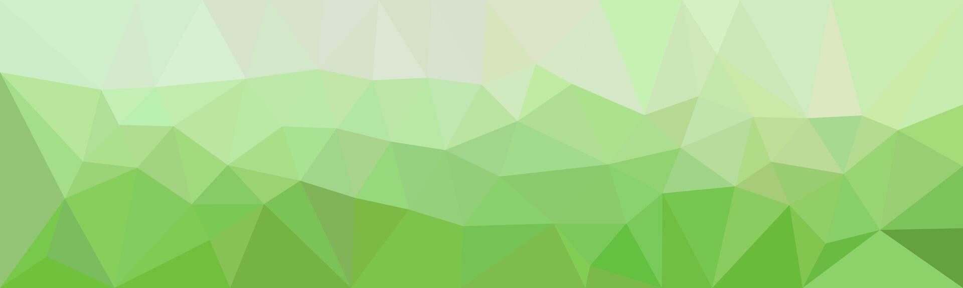 Abstract green polygonal background with a low poly design. Geometric shapes create a smooth gradient effect, resembling rolling hills or a digital landscape. vector