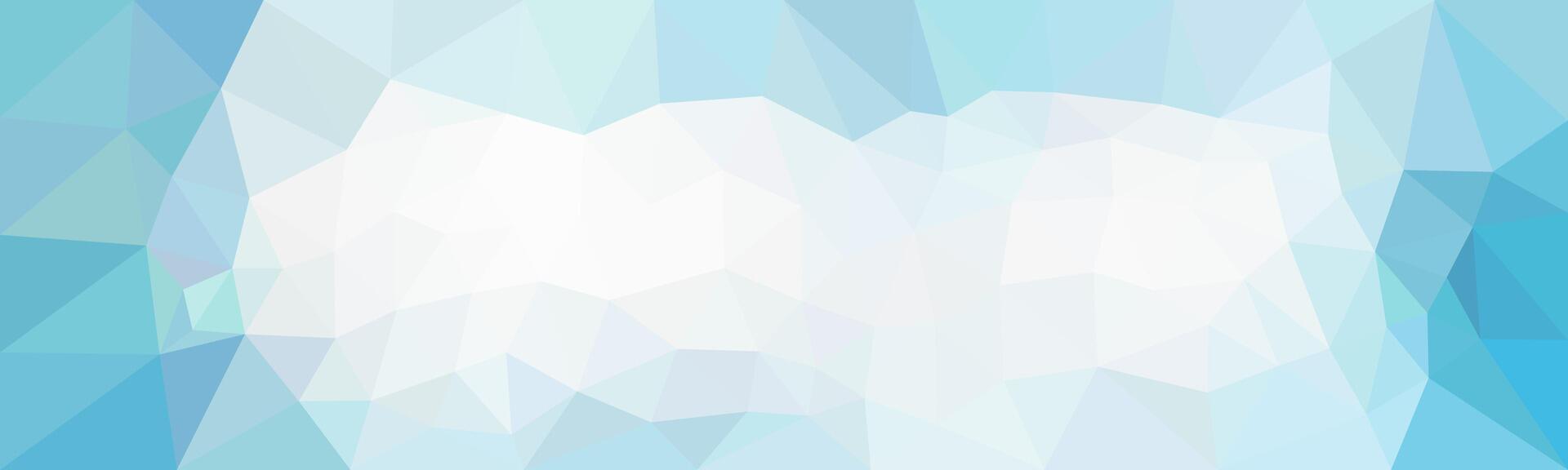 A cool and airy abstract design featuring a mosaic of light blue and white polygonal shapes, creating a crystalline and geometric texture. vector