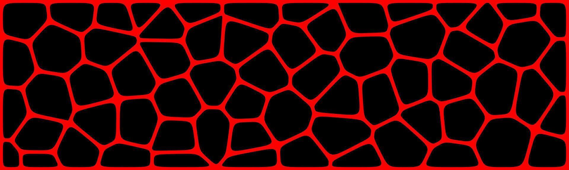 Abstract black and red mosaic pattern with irregular geometric shapes resembling a giraffe or stained glass texture. vector