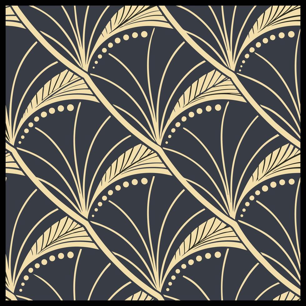 art deco wallpaper with gold and black design vector