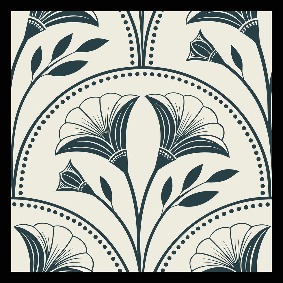 a black and white floral pattern with leaves vector