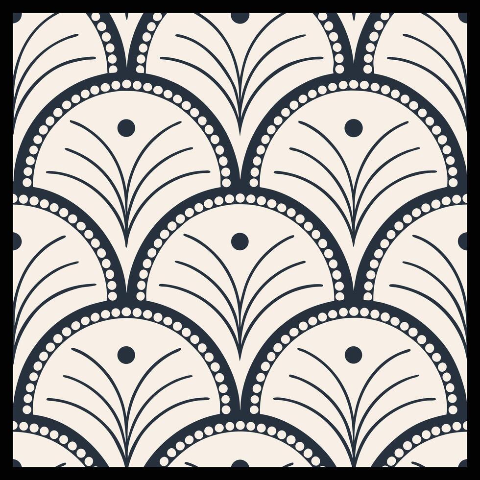 a black and white pattern with a circular design vector