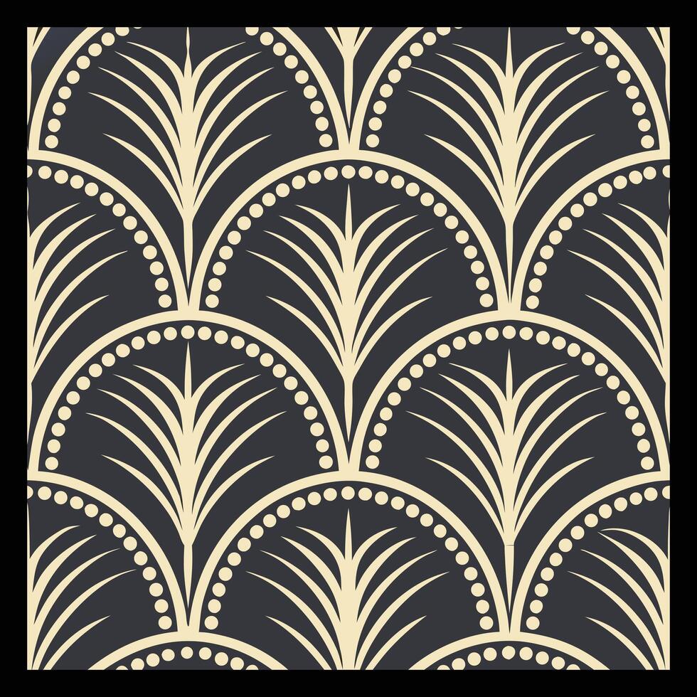 an art deco style wallpaper with a black and white design vector