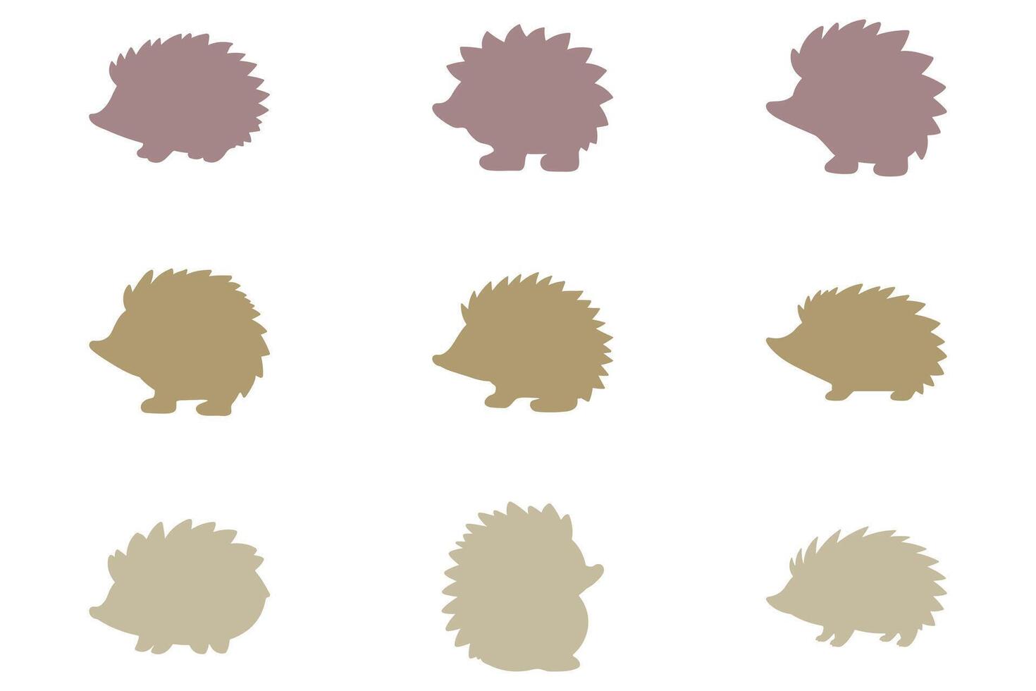 Hedgehog Silhouette Animal Icon Set vector
