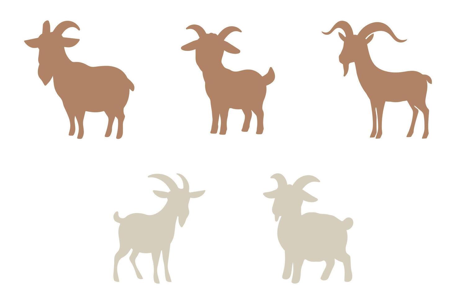 Goat Silhouette Icon Set Design vector
