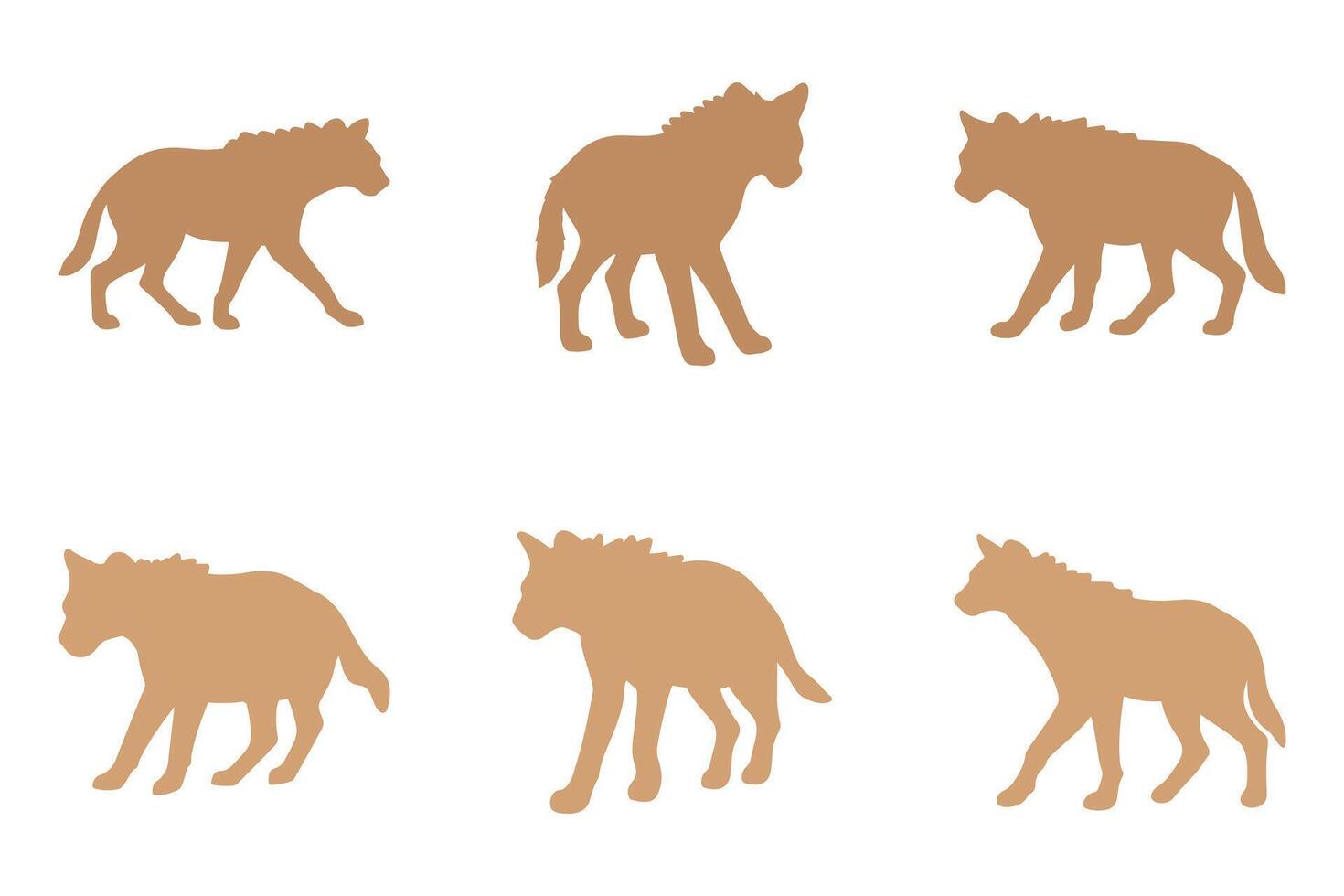 Hyena Silhouette Animal Icon Set vector