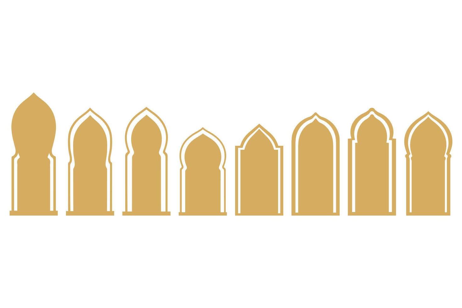 Variety of Islamic Door Arch Icon Set vector