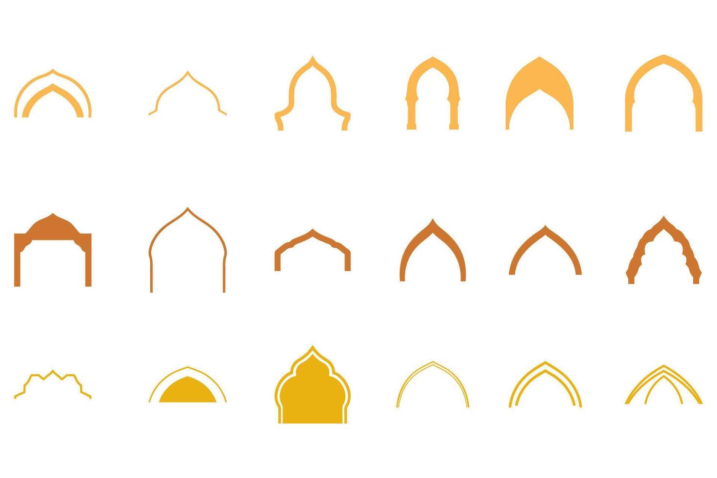 Set of Minimalist Islamic Arch Decoration vector