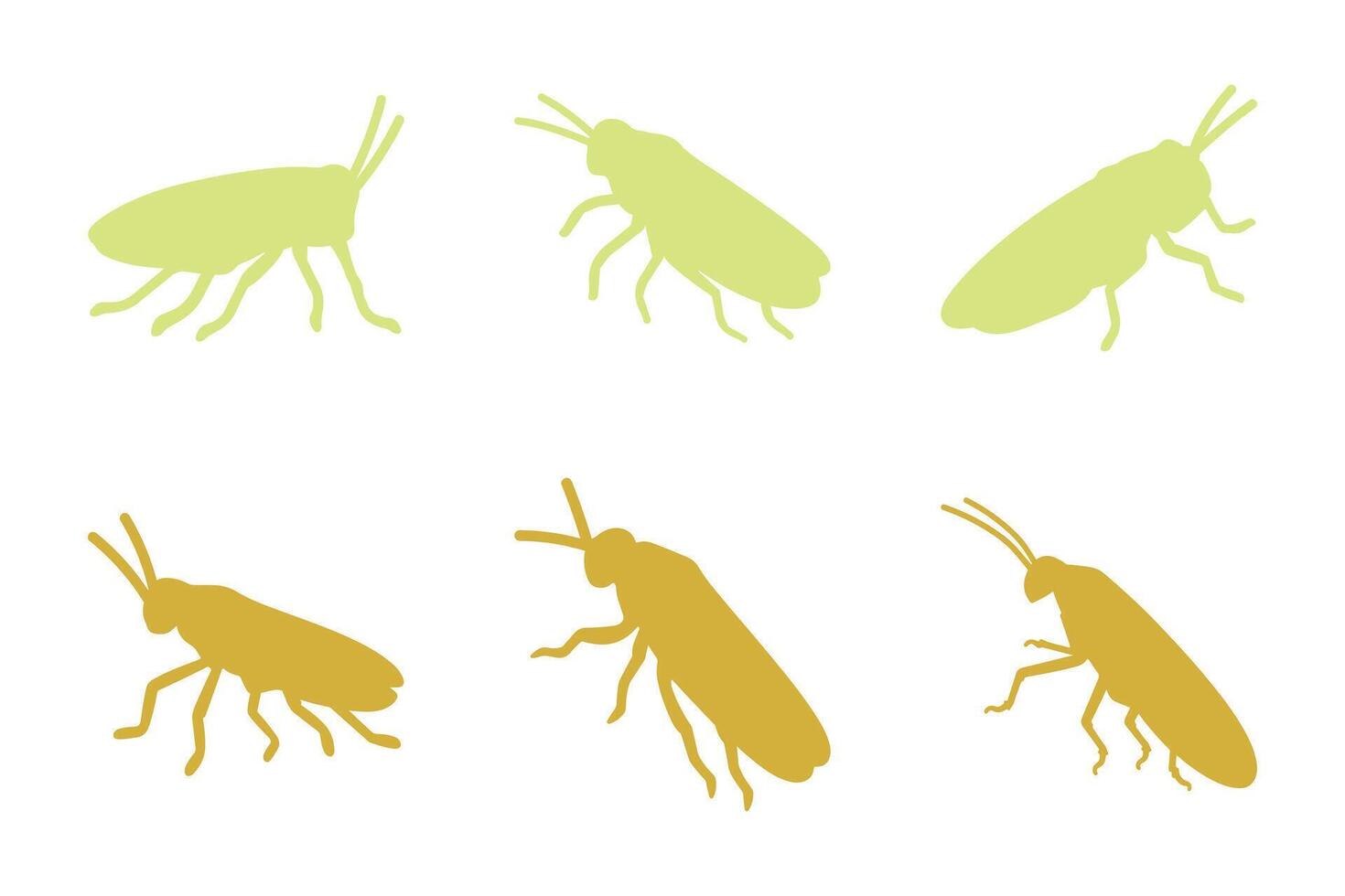 leafhopper Silhouette Icon Set Design vector