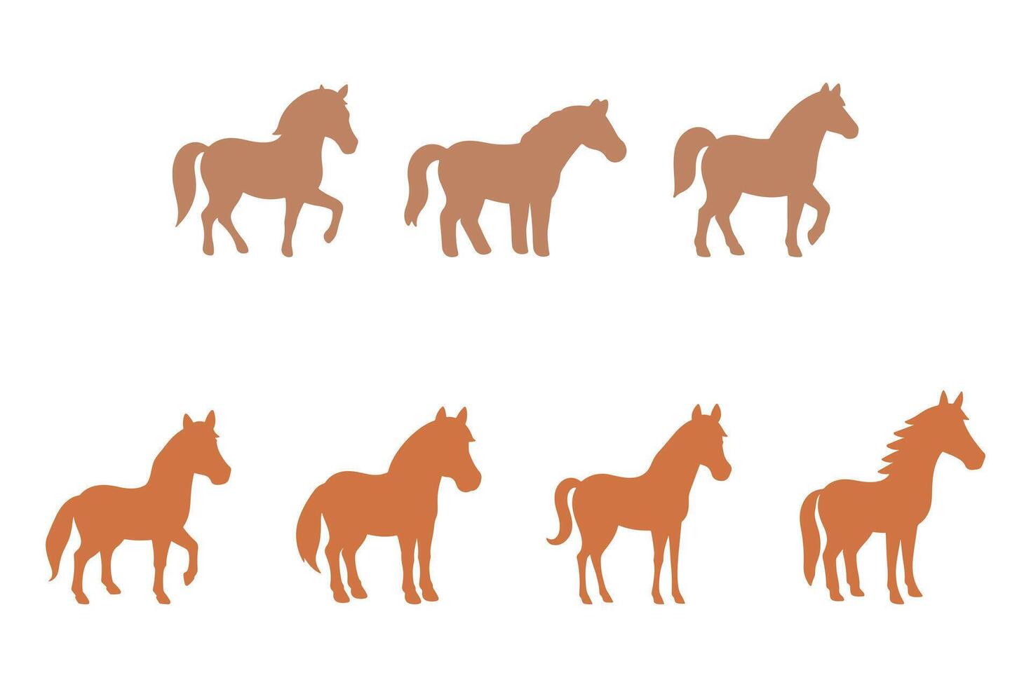 Horse Silhouette Animal Icon Set vector