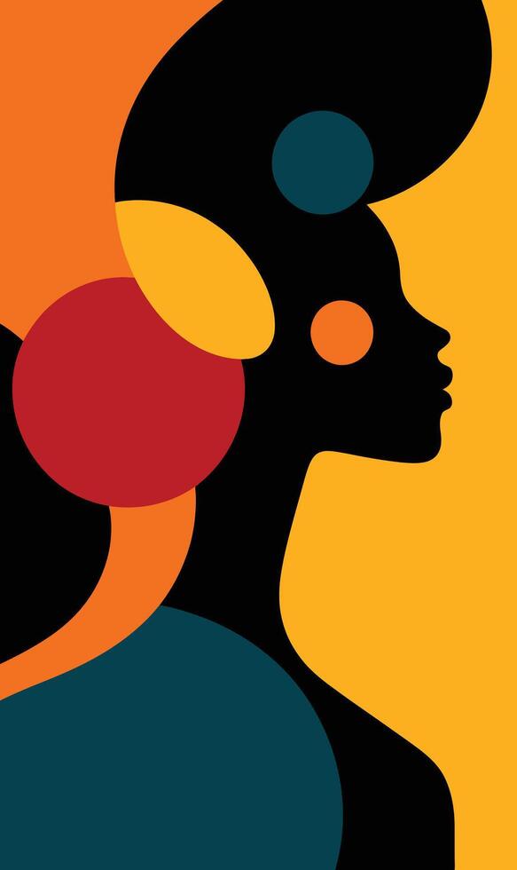 A woman's head with a colorful abstract design vector
