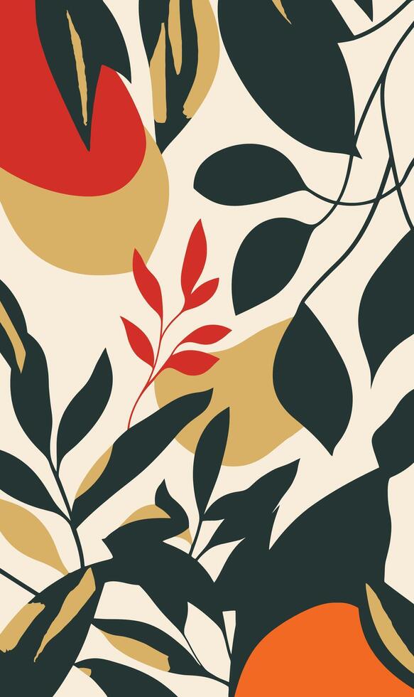 A pattern with leaves and oranges on it vector